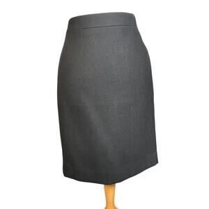 J.Crew No. 2 Pencil Skirt 6P Black Wool Career Lined Back Zip Classic Workwear